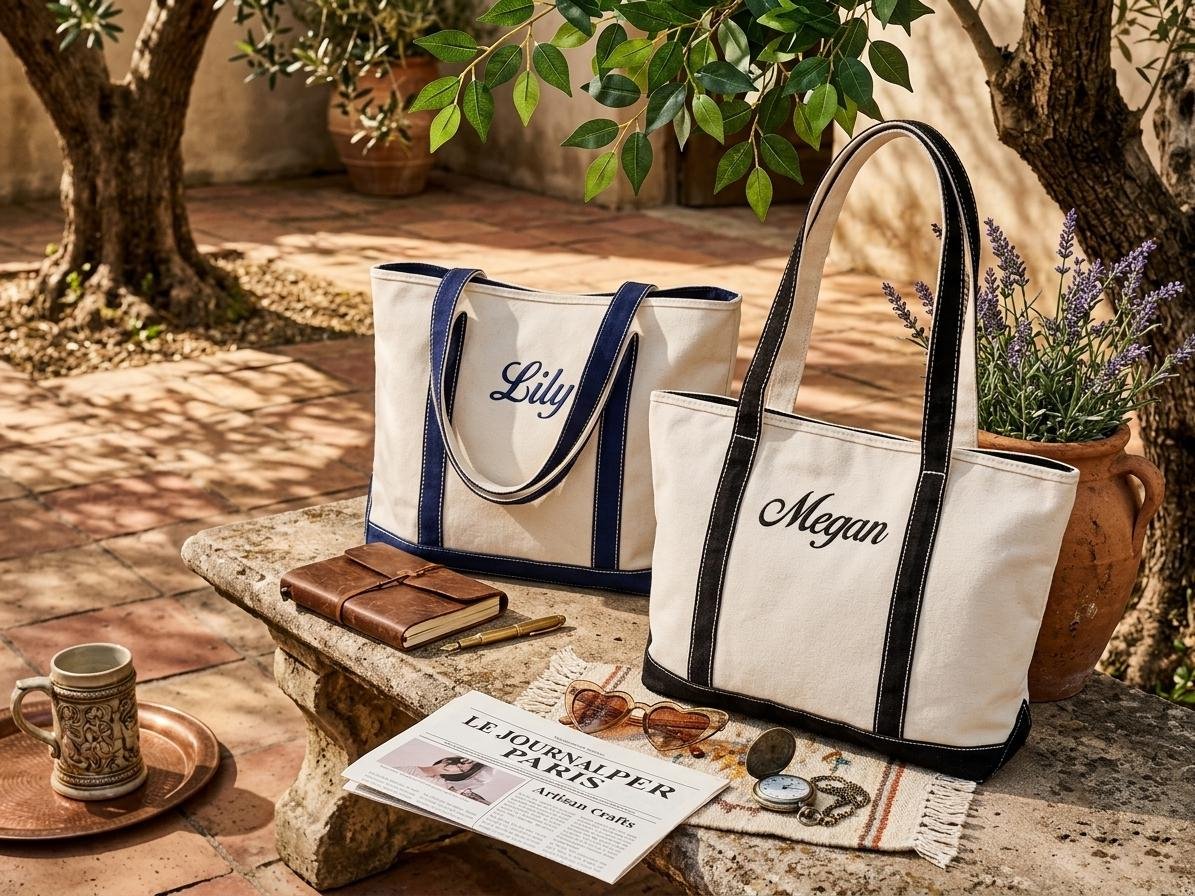 Custom Bridesmaid Tote Bag | Personalized Canvas Beach Carryall | Embroidered Wedding Party Gift | Large Shopping Shoulder Bag for Her